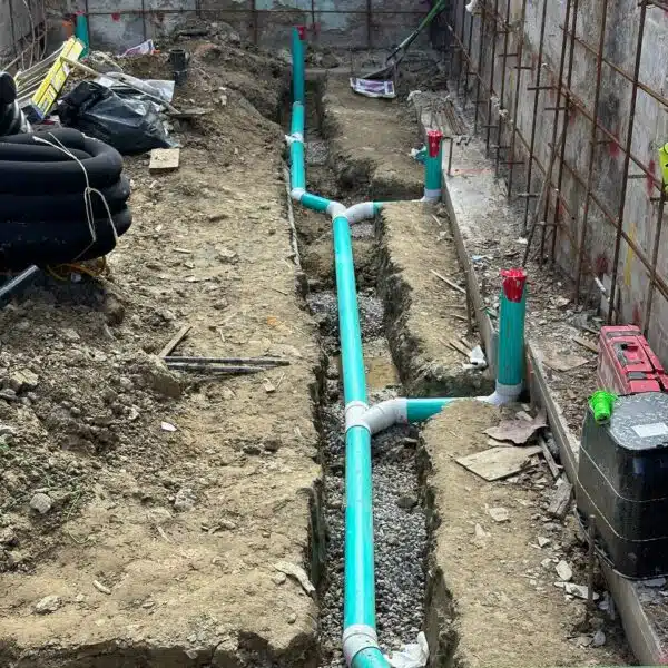 Main sewer & Main water line 9 a pipe in the ground